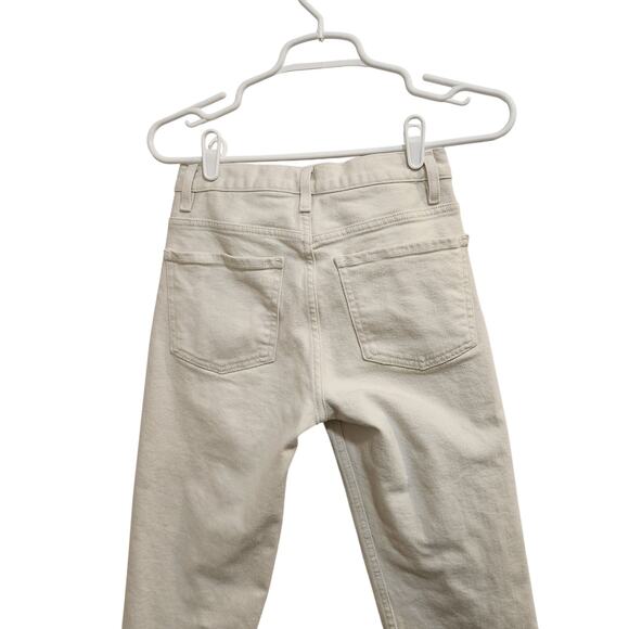 Theory White Denim Classic Casual Travel Mid Rise Ankle Skinny Jeans Size 25 - Picture 4 of 6